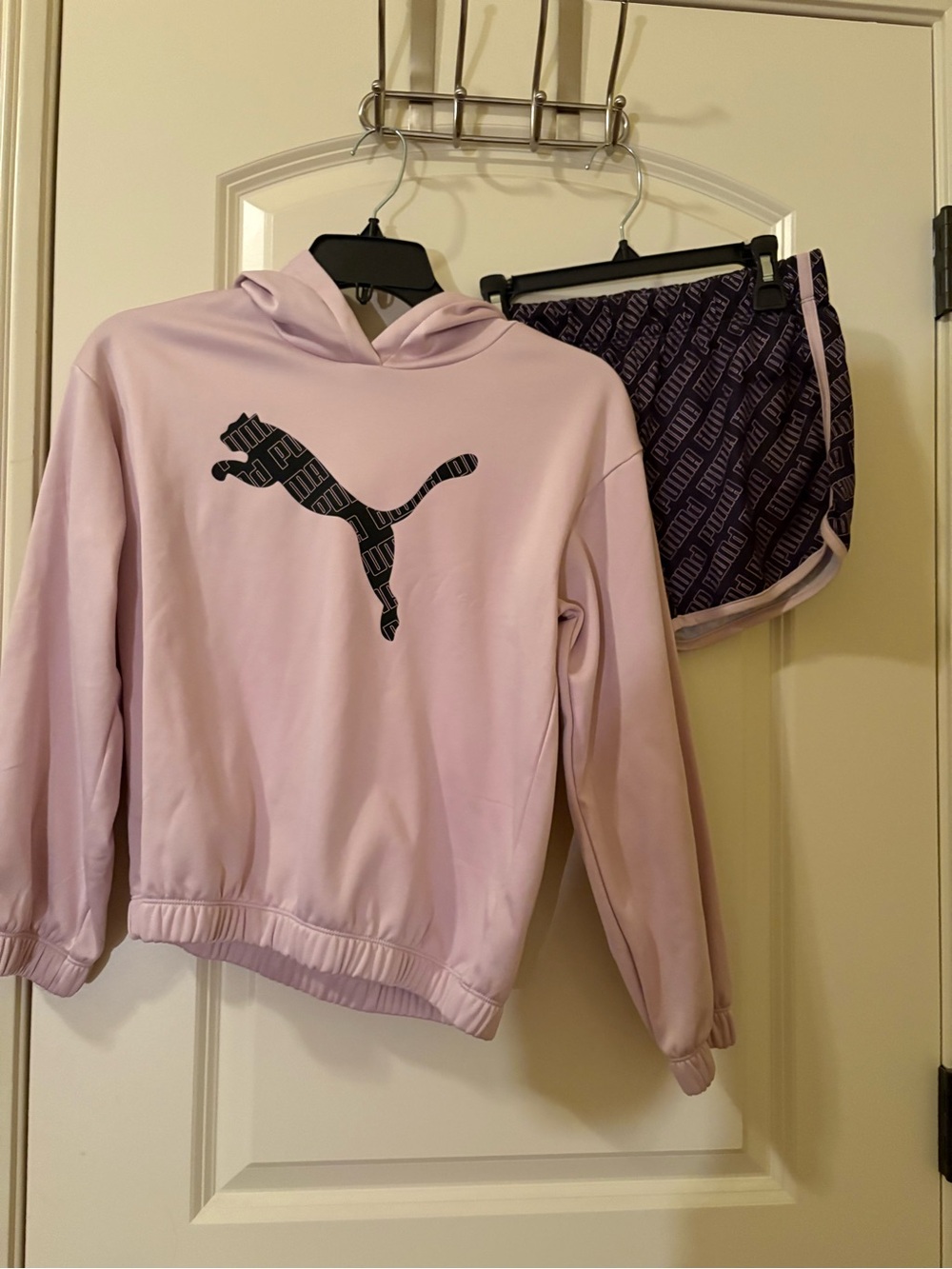 Puma Hoodie with Black Logo Patterned Shorts
